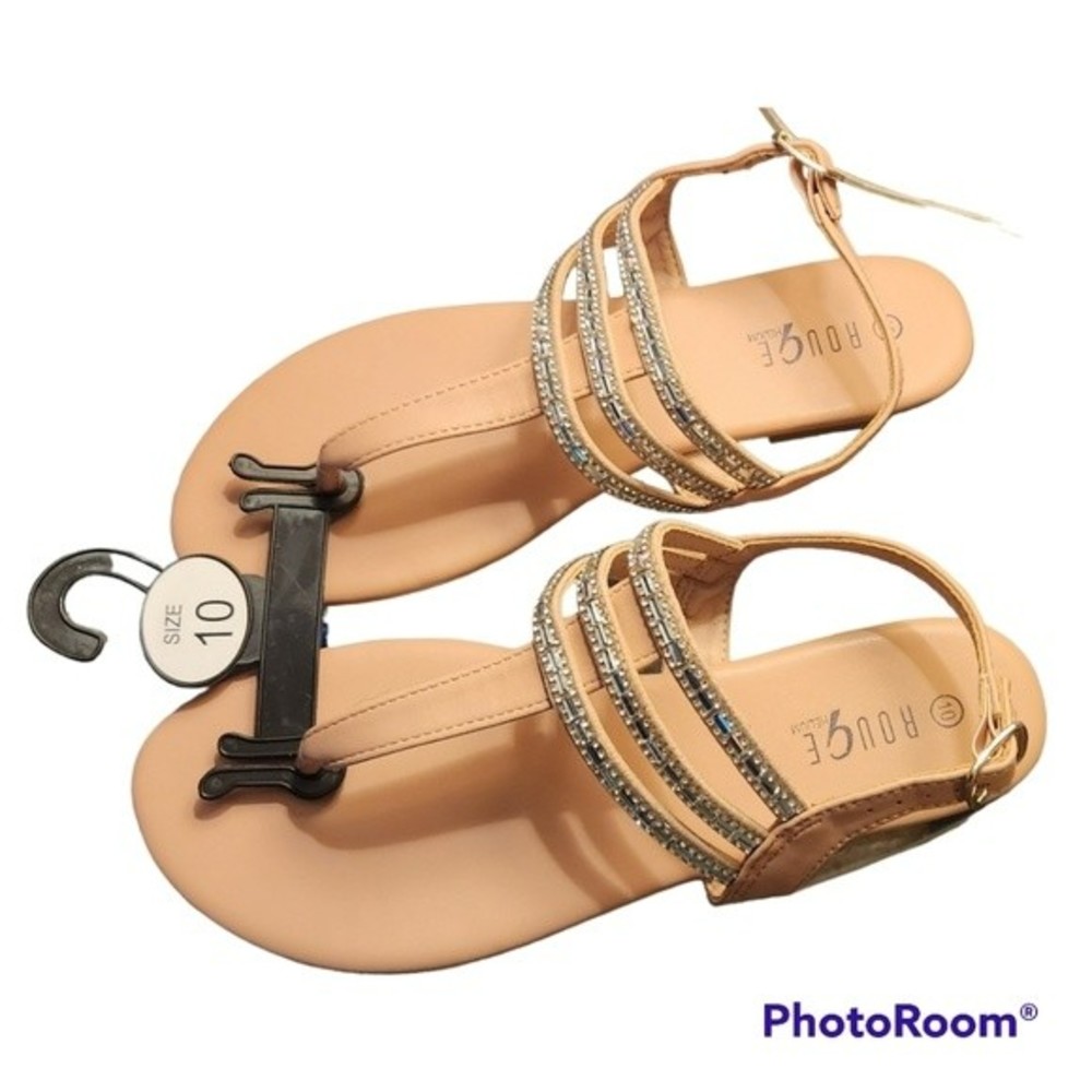 Women's Size 10 Rhinestone Pink Diamond Strappy Sandals NWOT